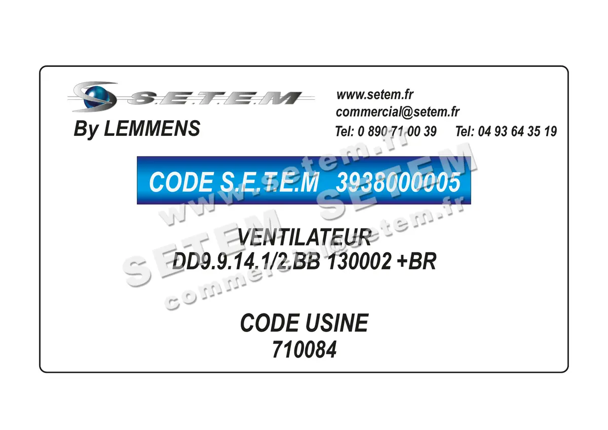 3938000005-VENTILATEUR LEMMENS DD9.9.14.1/2.BB 130002 +BR *710084* 5