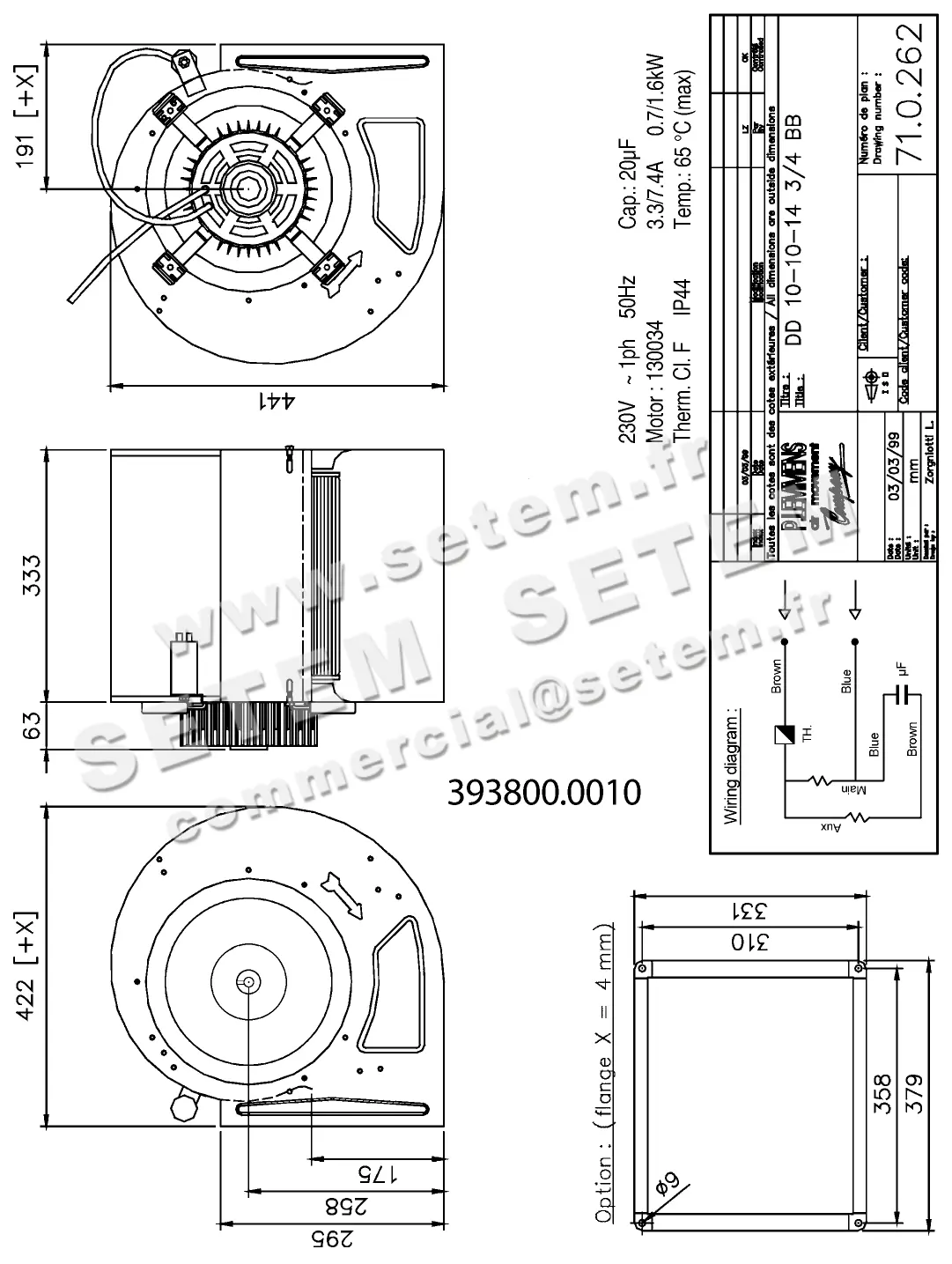 3938000010-VENTILATEUR LEMMENS DD10.10.14.3/4.BB 130034 *710262* 4