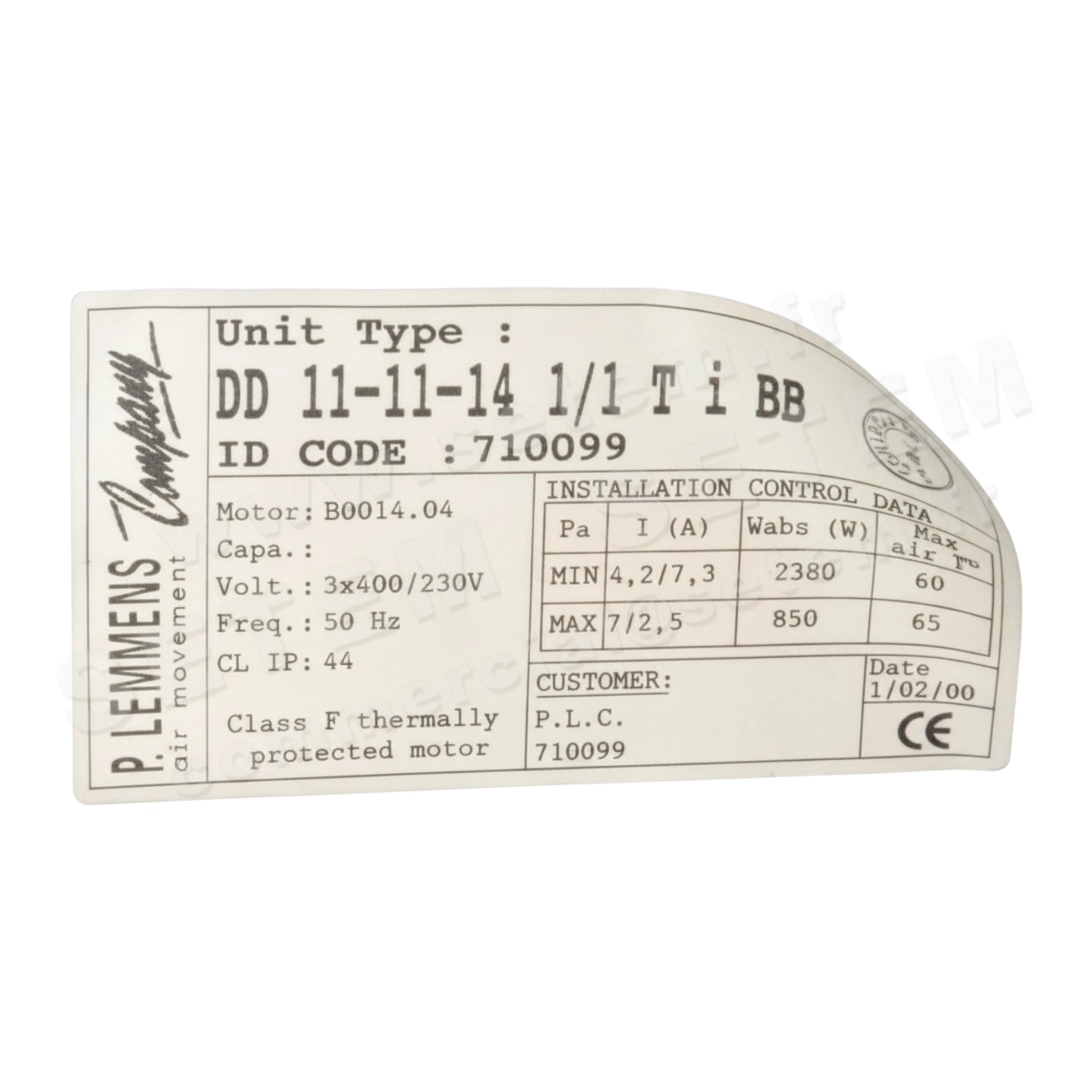3938000014-VENTILATEUR LEMMENS DD11.11.14.1/1.TIBB *710099*