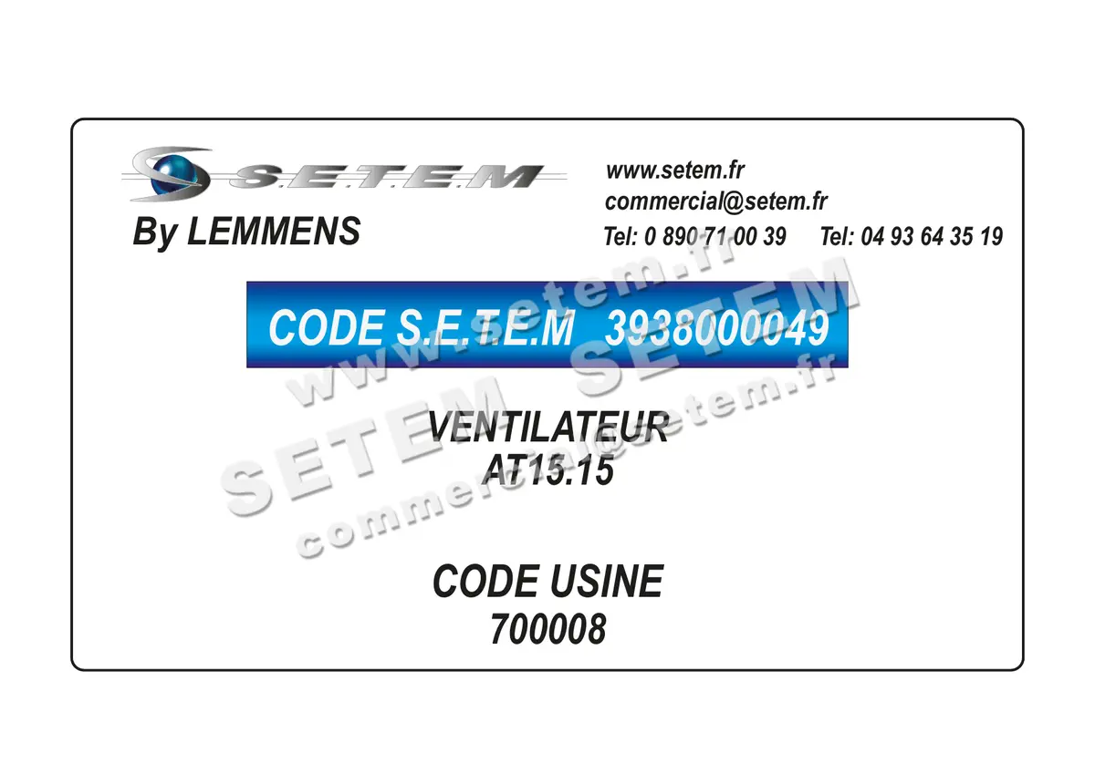 3938000049-VENTILATEUR LEMMENS AT15.15 *700008*