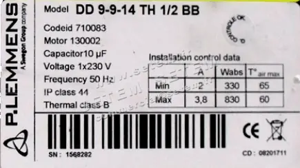 3938000116-VENTILATEUR LEMMENS DD9.9.14.TH.1/2.BB 130002 *710250* 2
