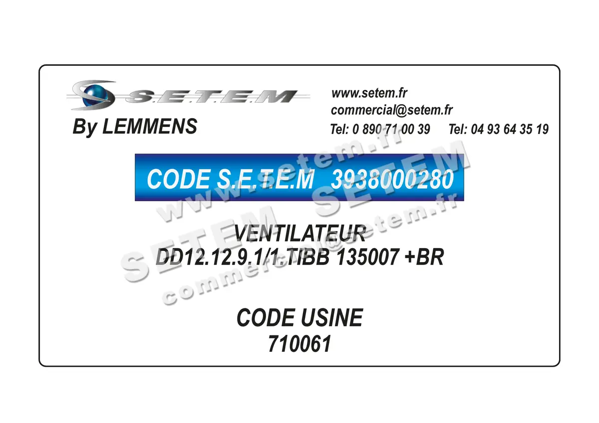 3938000280-VENTILATEUR LEMMENS DD12.12.9.1/1.TIBB 135007 +BR *710061* 5