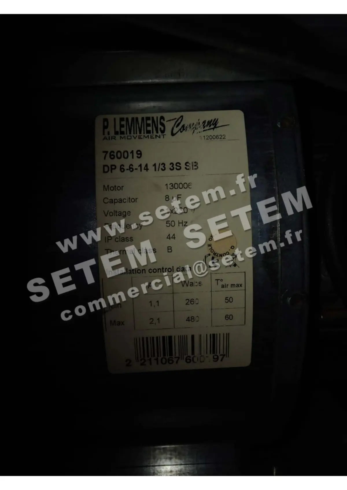 3938000400-VENTILATEUR LEMMENS DP6.6.14.1/3.3SSB *760019*