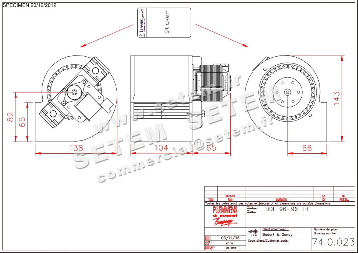 3938000911-VENTILATEUR LEMMENS DDL96.96TH 139005 *740023* 2