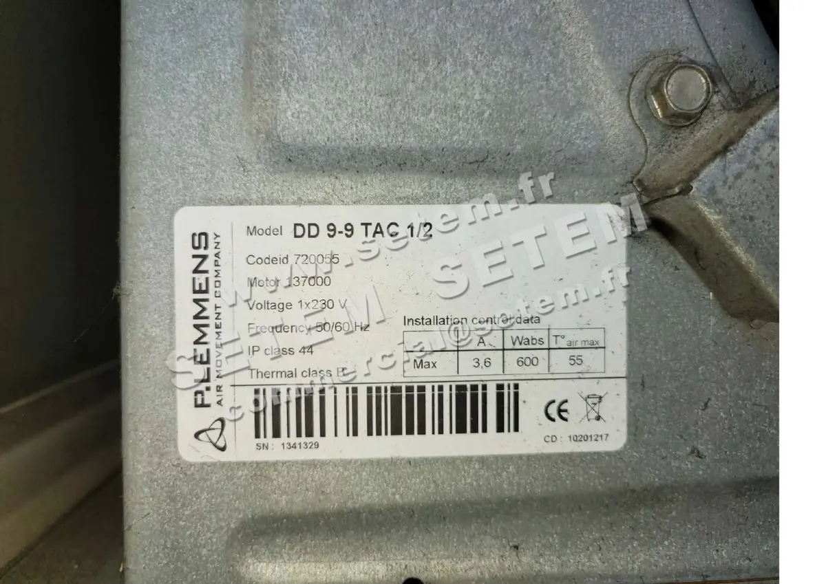 3938001101-VENTILATEUR LEMMENS DD9.9 TAC1/2 *720055* 3