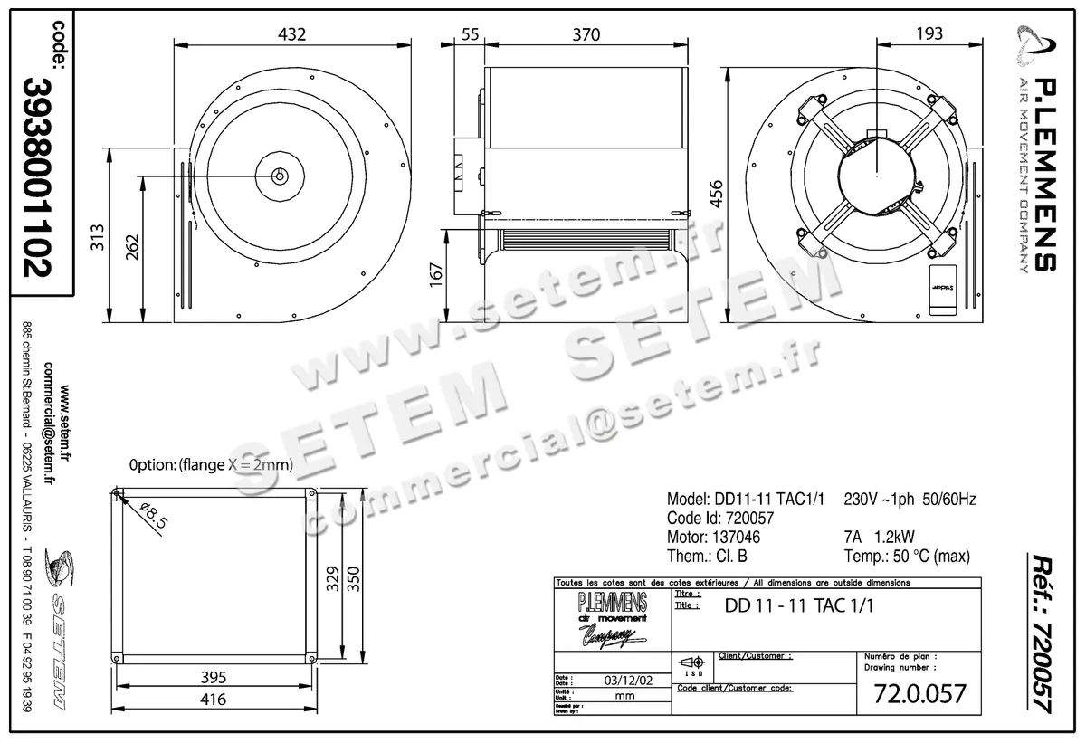 3938001102-VENTILATEUR LEMMENS DD11.11.TAC2.1/1 *720057* 4