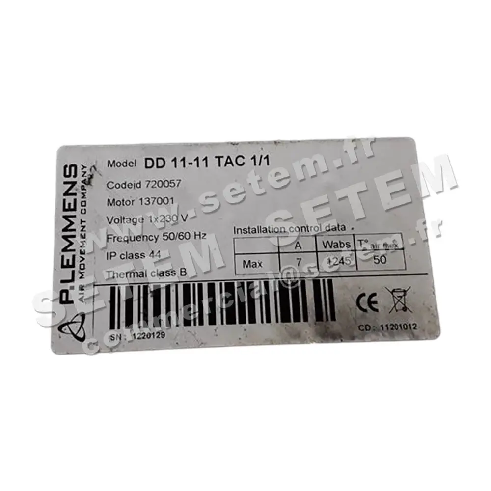 3938001102-VENTILATEUR LEMMENS DD11.11.TAC2.1/1 *720057* 2