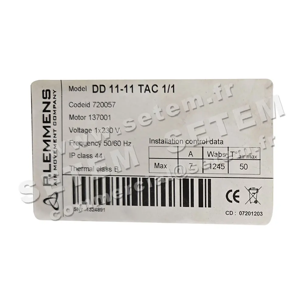 3938001102-VENTILATEUR LEMMENS DD11.11.TAC2.1/1 *720057* 6