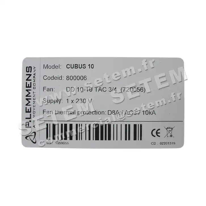 3938003400-CAISSON LEMMENS CUBUS10 TAC 3/4 VIDE *800006* 3