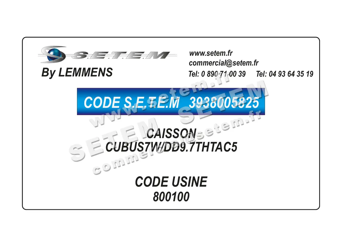 3938005825-CAISSON LEMMENS CUBUS7W/DD9.7THTAC5 *800100*