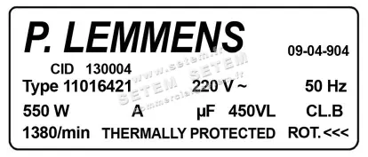 3938009011-MOTEUR LEMMENS 11016421 "130004" 2