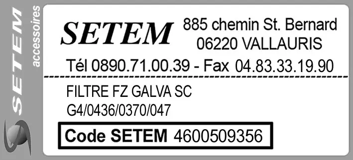 3938009356-FILTRE LEMMENS FZ GALVA SC G4/0436/0370/047 2