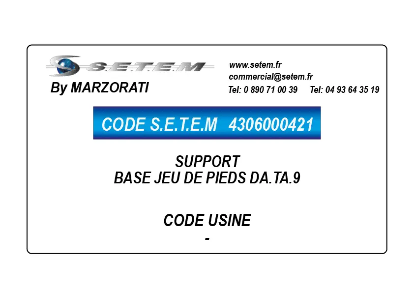 4306000421-SUPPORT MARZORATI BASE JEU DE PIEDS DA.TA.9