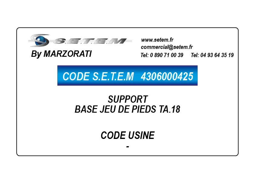 4306000425-SUPPORT MARZORATI BASE JEU DE PIEDS TA.18
