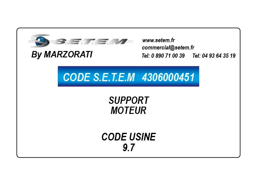 4306000451-SUPPORT MARZORATI MOTEUR * 9.7*