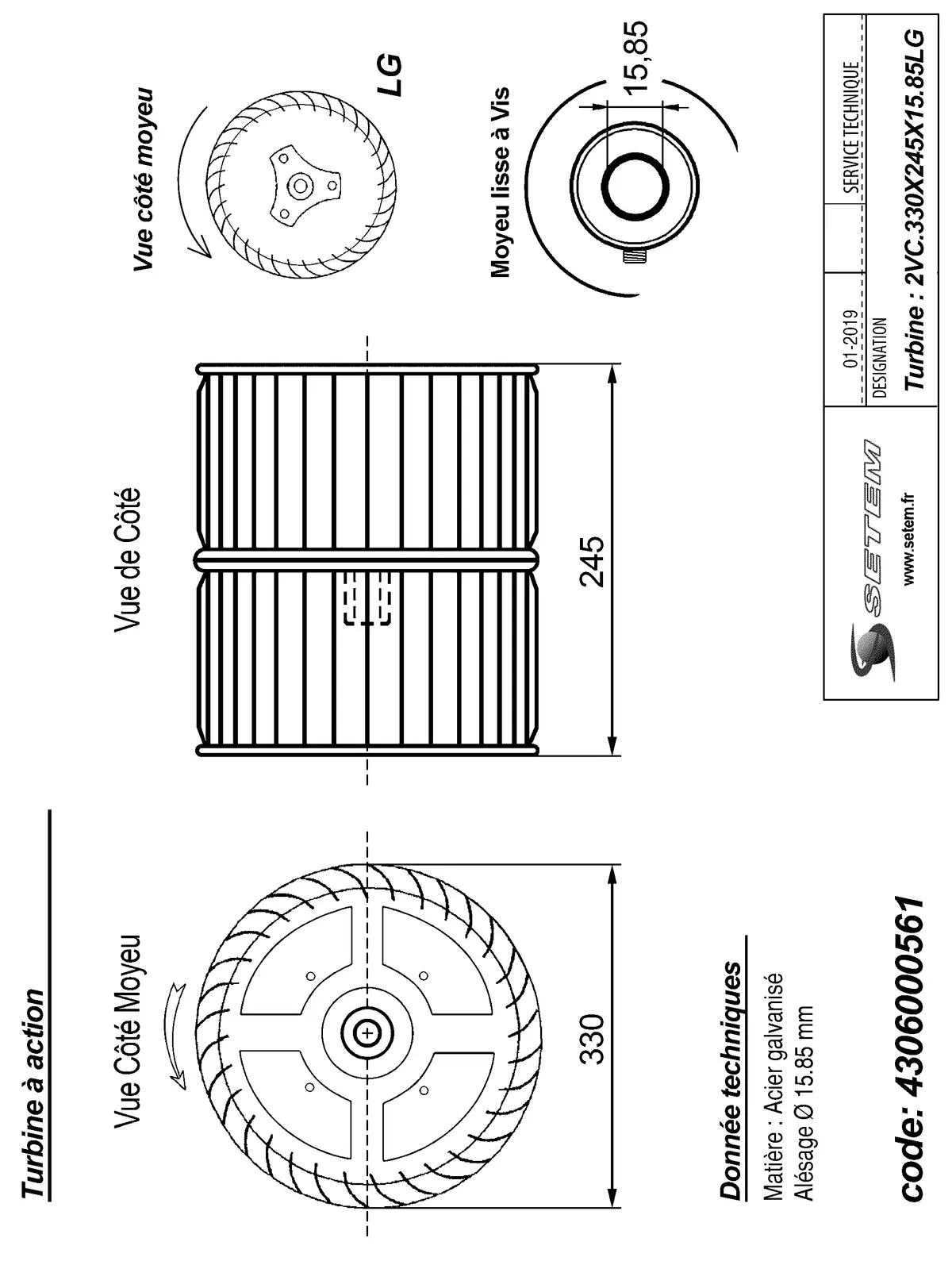 4306000561-TURBINE MARZORATI 2VC.330X245X15.85 LG GALVA VIS