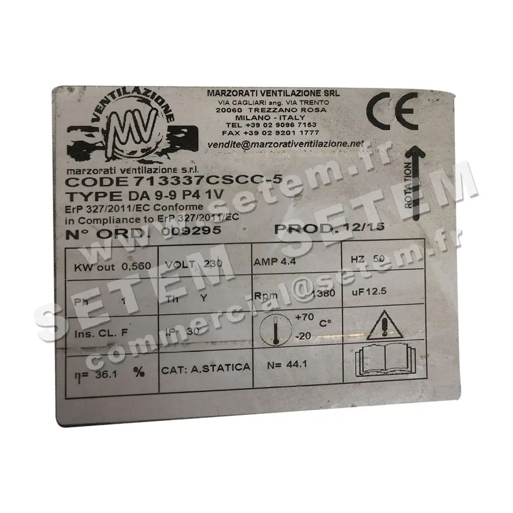 4306000691-VENTILATEUR MARZORATI DA9-9 560W 4P M230V 1V *713337CSCC-5* 3