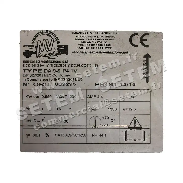 4306000691-VENTILATEUR MARZORATI DA9-9 560W 4P M230V 1V *713337CSCC-5*