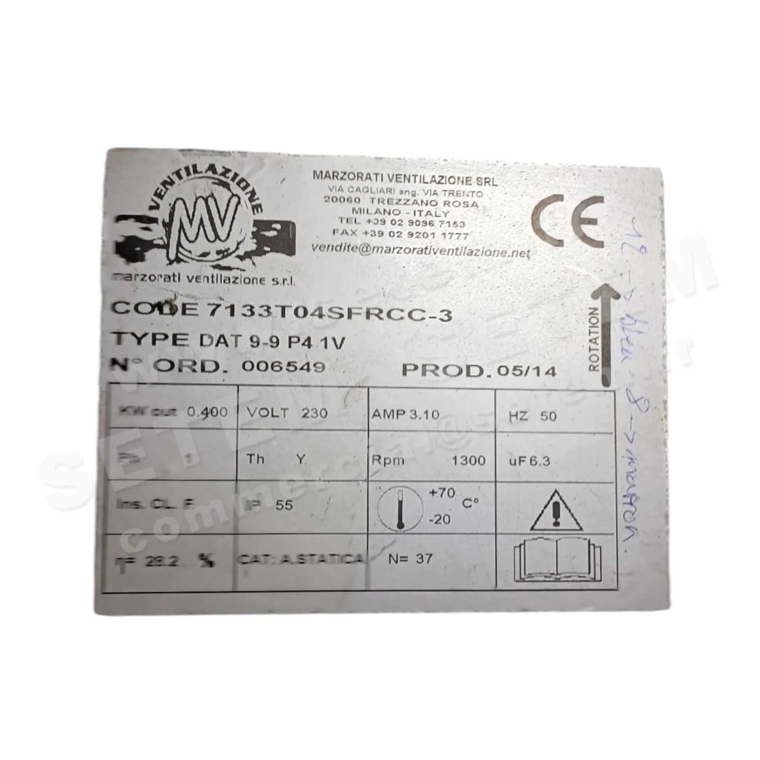 VENTILATEUR DAT9-9 400W 4P M230V 1V *7133T04SFRCC-3*