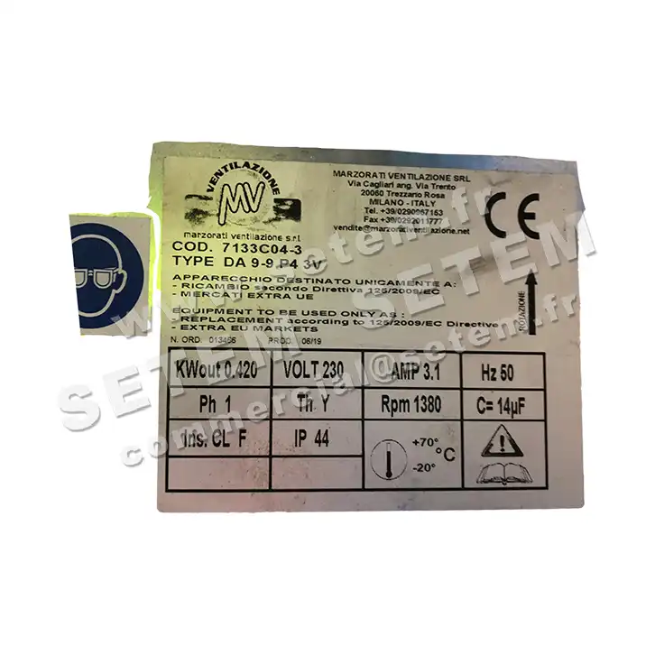 4306002879-VENTILATEUR MARZORATI DA9-9 420W 4P M230V 3V *7133C04-3*