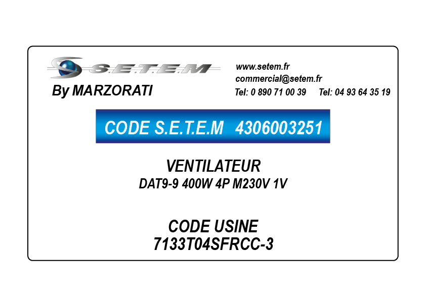 VENTILATEUR DA9-9 550W 4P M230V 1V 11023809 *713330CDRZ*