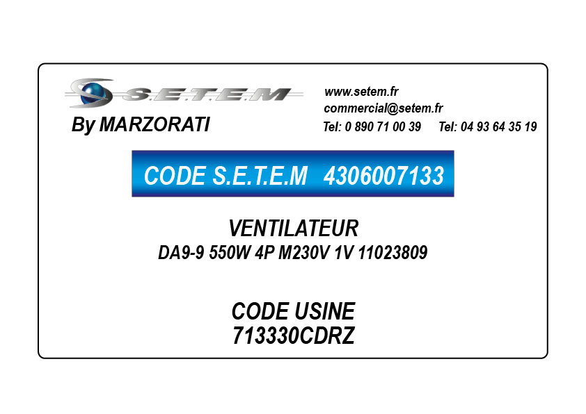 VENTILATEUR DAT9/9 530W 4P M230V 3V *7133T02SFRCC-5*