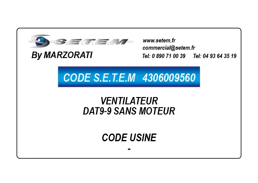 4306009560-VENTILATEUR MARZORATI DAT9-9 SANS MOTEUR
