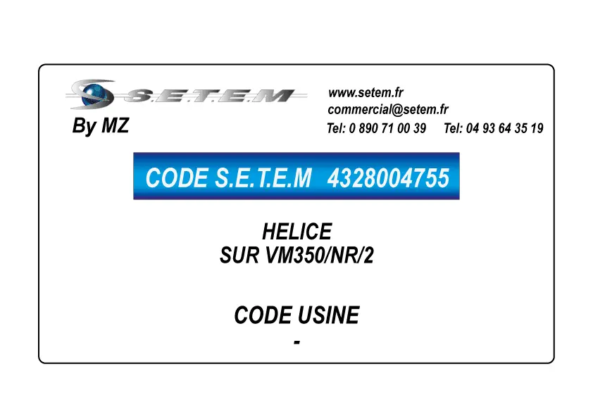 4328004755-HELICE SUR VM350/NR/2 MZ