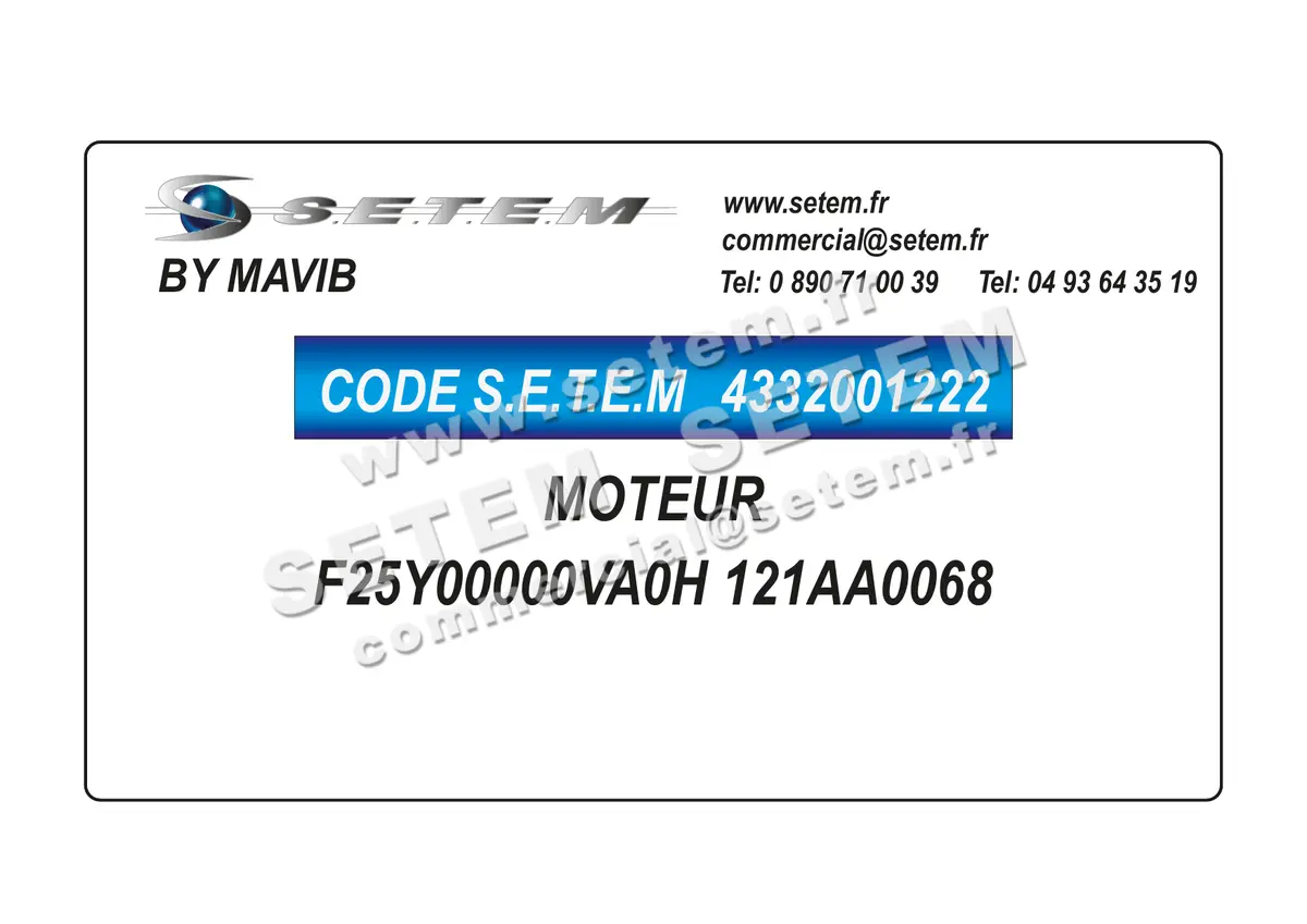 4332001222-MOTEUR MAVIB F25Y00000VA0H "121AA0068" 4