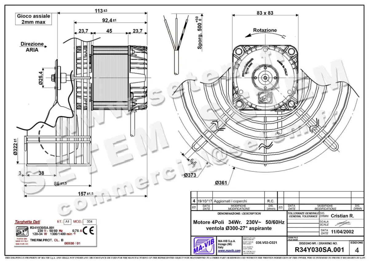 4332005238-MOTEUR MAVIB R34Y030SA.001