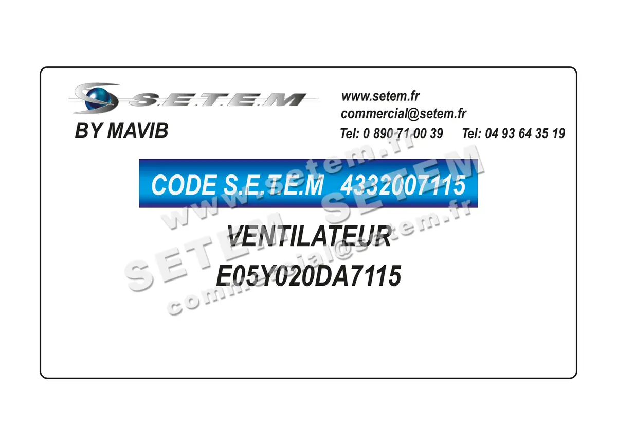 4332007115-VENTILATEUR MAVIB E05Y020DA7115