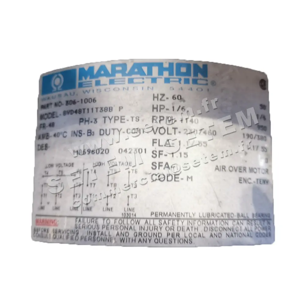 4334001235-MOTEUR MARATHON BVD48T11T38BP 2