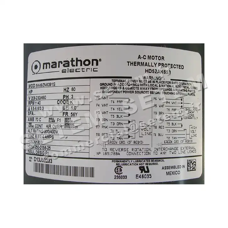 MOTEUR 5K49ZN6391S "HD52AK653""" 3