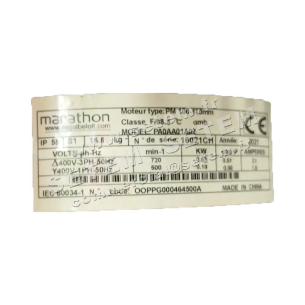 4334007410-MOTEUR MARATHON PA0AA01A02 *OOPPG000464500A* 5