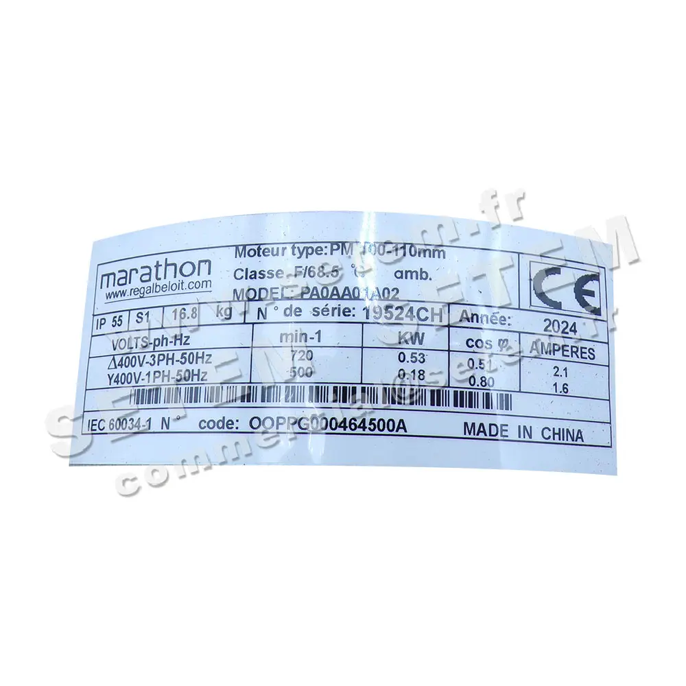 4334007410-MOTEUR MARATHON PA0AA01A02 *OOPPG000464500A* 3