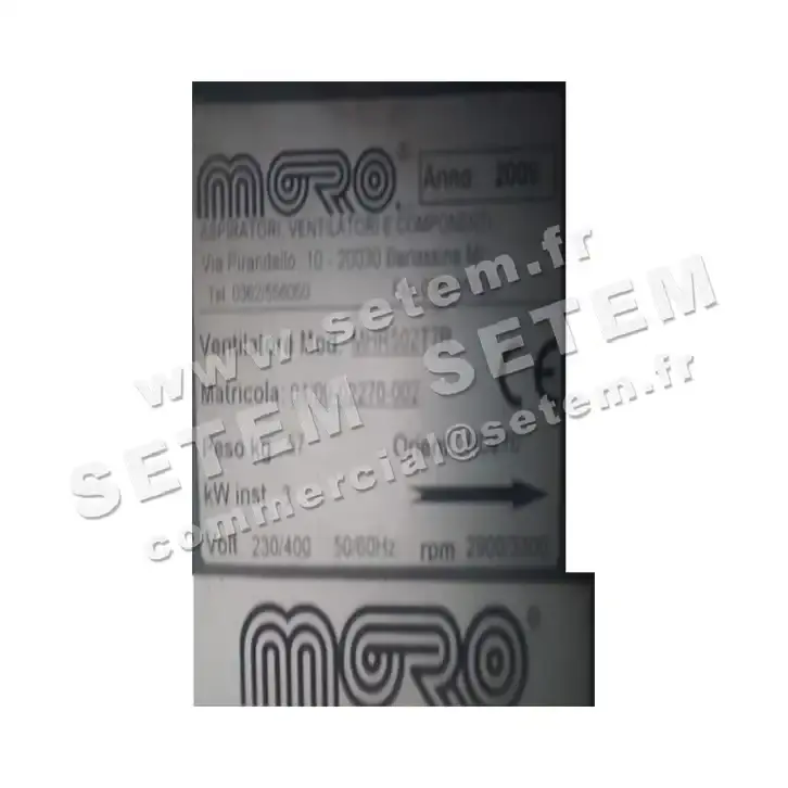 VENTILATEUR MHR502T7R 3KW 2P T230/400V RD 270° 2