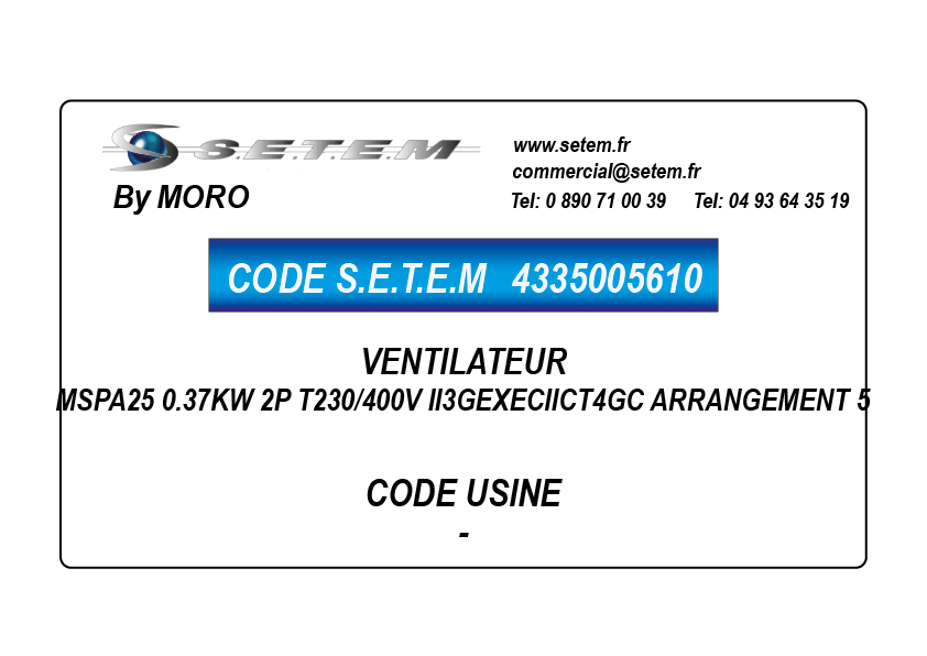 VENTILATEUR MN302 0.18KW 2P T230/400V LG 0°