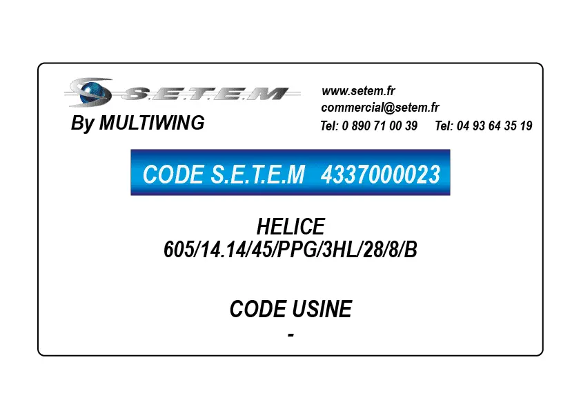 4337000023-HELICE 605/14.14/45/PPG/3HL/28/8/B MULTIWING