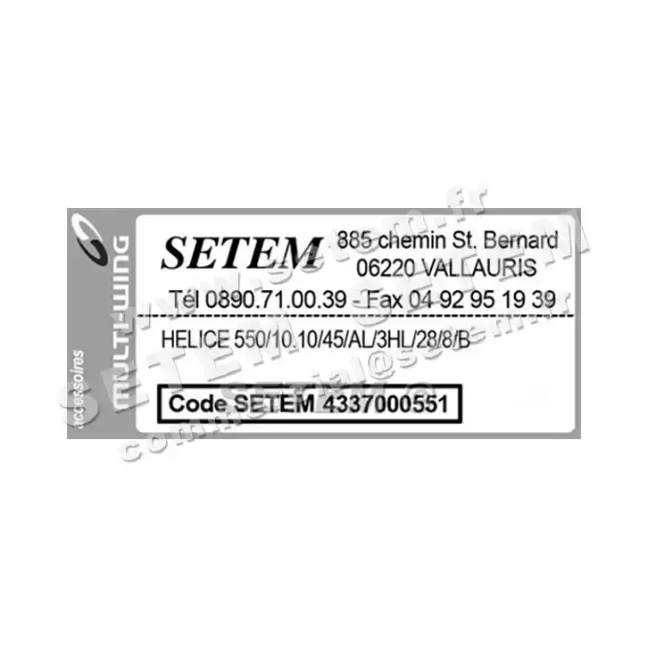 4337000551-HELICE 550/10.10/45/AL/3HL/28/8/B MULTIWING 3