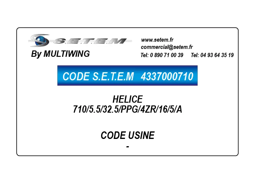 4337000710-HELICE 710/5.5/32.5/PPG/4ZR/16/5/A MULTIWING