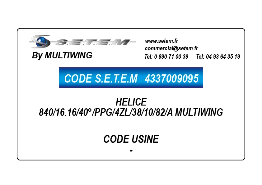 4337009095-HELICE 840/16.16/40°/PPG/4ZL/38/10/82/A MULTIWING