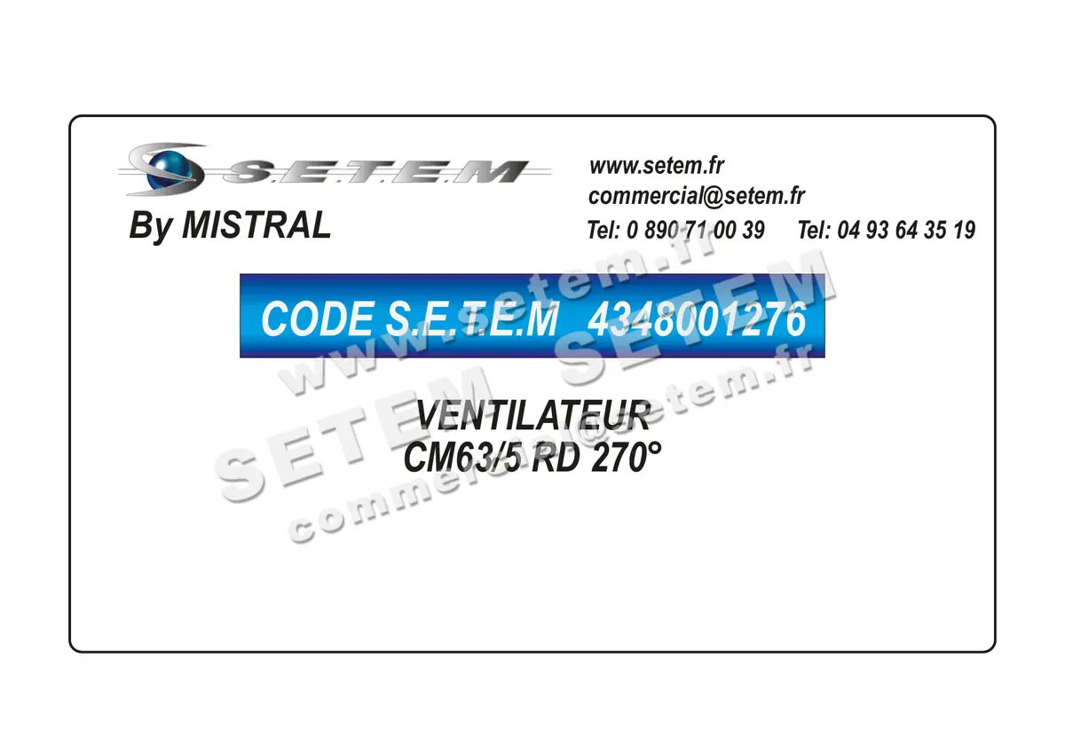 4348001276-VENTILATEUR MISTRAL CM63/5 RD 270°