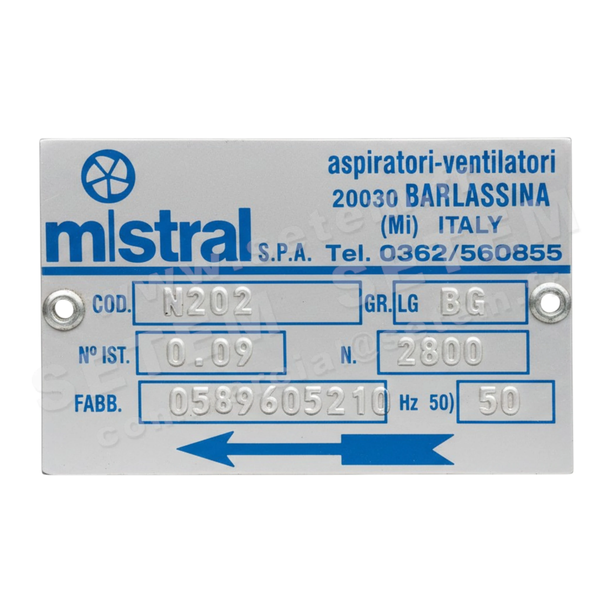 4348002320-VENTILATEUR MISTRAL N202 0.09KW 2P T230/400V LG 0° 2