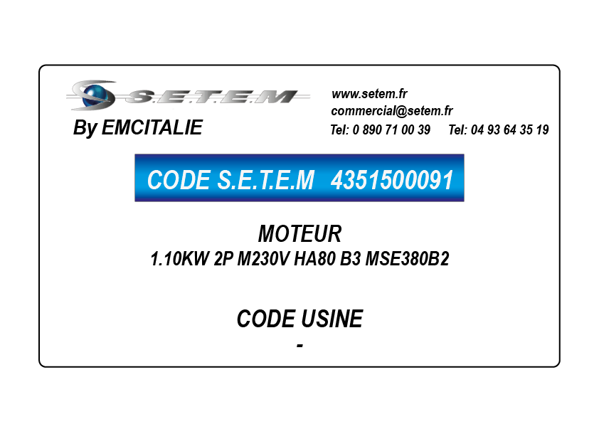MOTEUR 3KW 2P T230/400V HA100 B5
