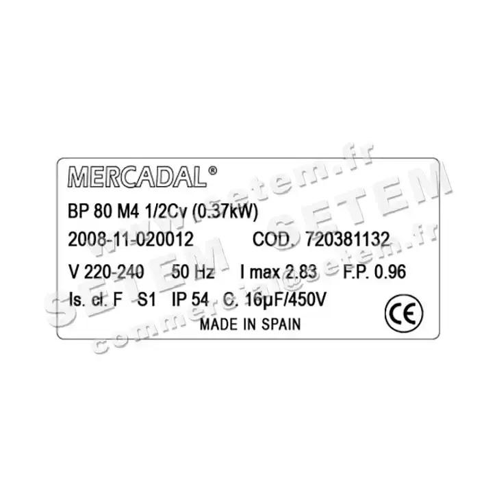 4355009025-MOTEUR MERCADAL BP80M4 *720381132* 2