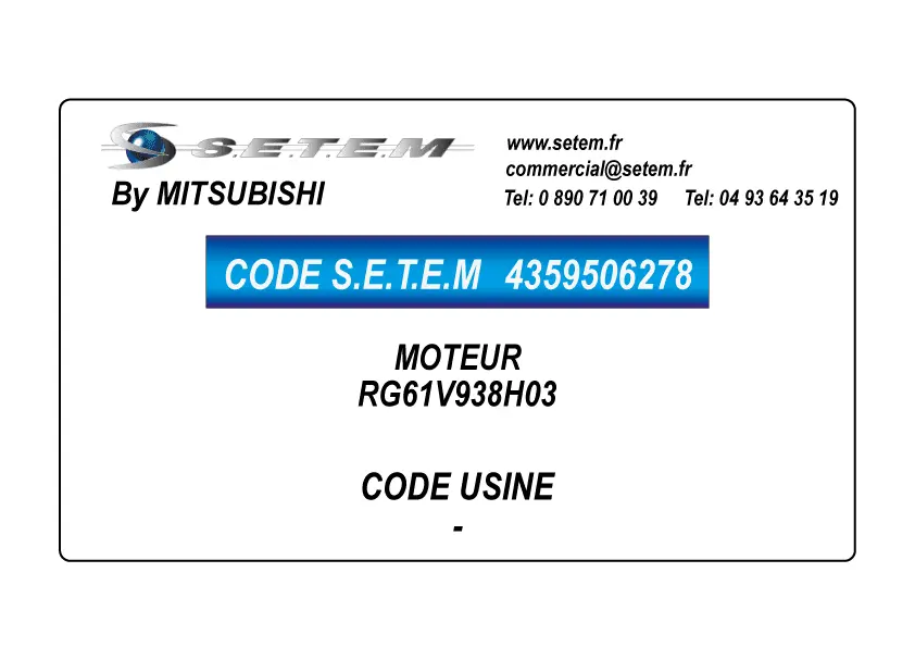 4359506278-MOTEUR MITSUBISHI RG61V938H03