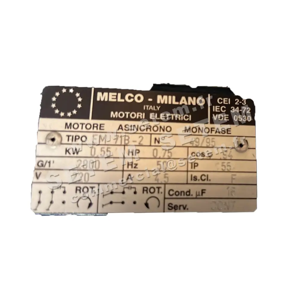 4366005000-MOTEUR MELCO 0.55KW 2P M230V HA71 B3 EM71B-2 2
