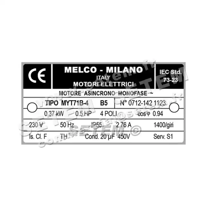 4366006706-MOTEUR MELCO VARIABLE 0.37KW 4P M230V HA71 B5 2