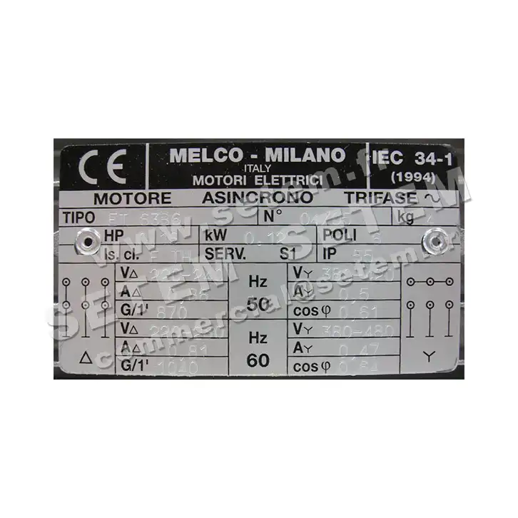 4366006911-MOTEUR MELCO VARIABLE 0.12KW 6P T230/400V HA63 B5 2