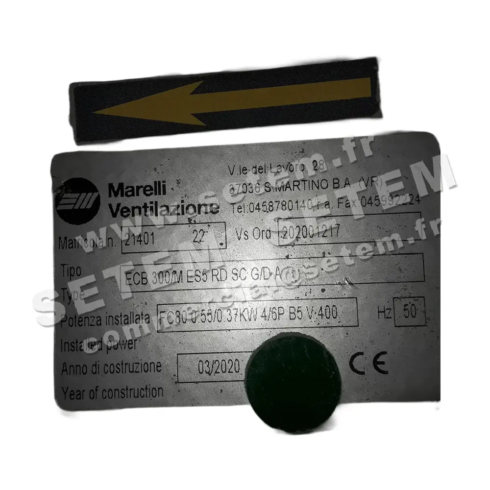 4376000080-VENTILATEUR MARELLI ECB300/M ES5 RD 0.55/0.37KW 4/6P T400V 2